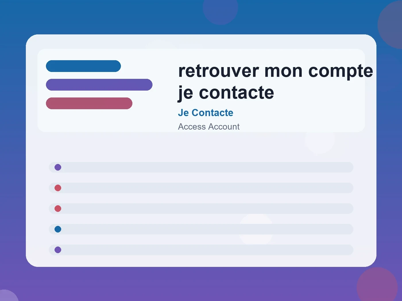 Je Contacte retrouver mon compte je contacte guide visual