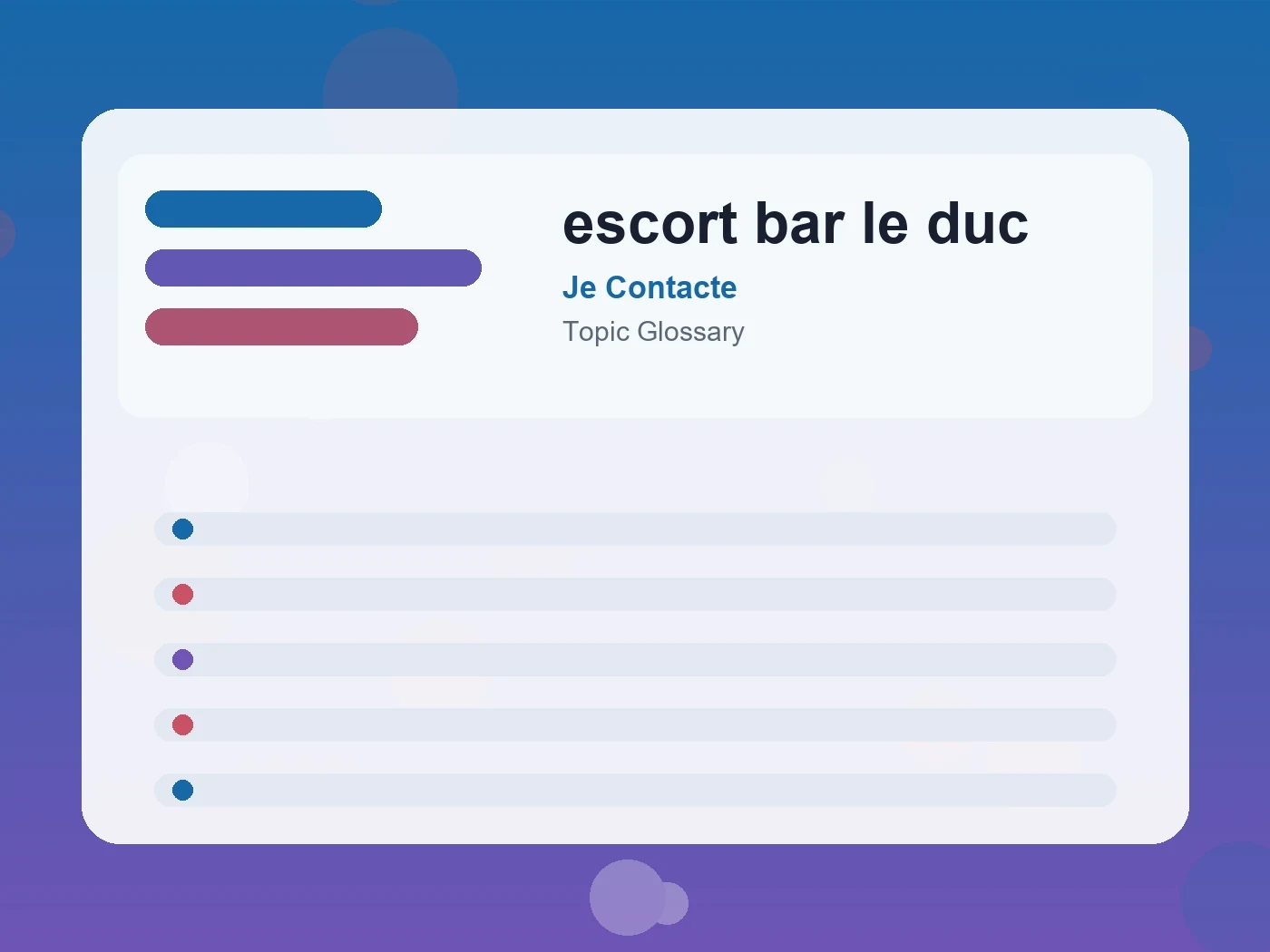 Je Contacte escort bar le duc guide visual