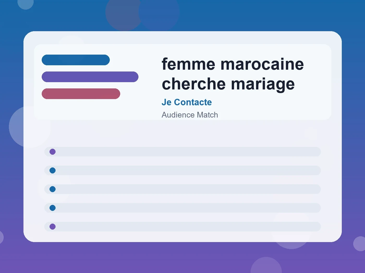 Je Contacte femme marocaine cherche mariage guide visual