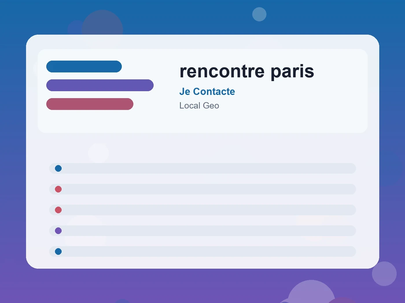 Je Contacte rencontre paris guide visual