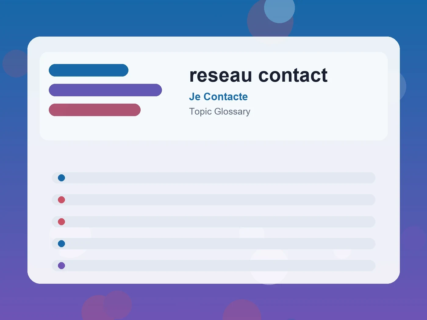 Je Contacte reseau contact guide visual