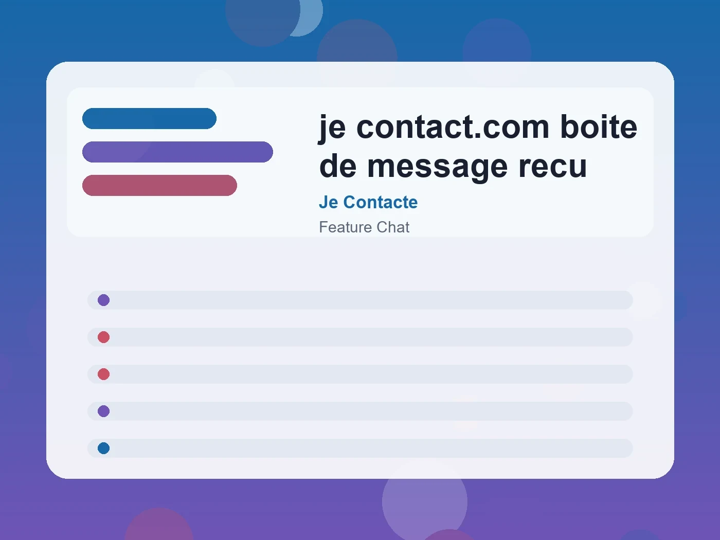 Je Contacte je contact.com boite de message recu guide visual