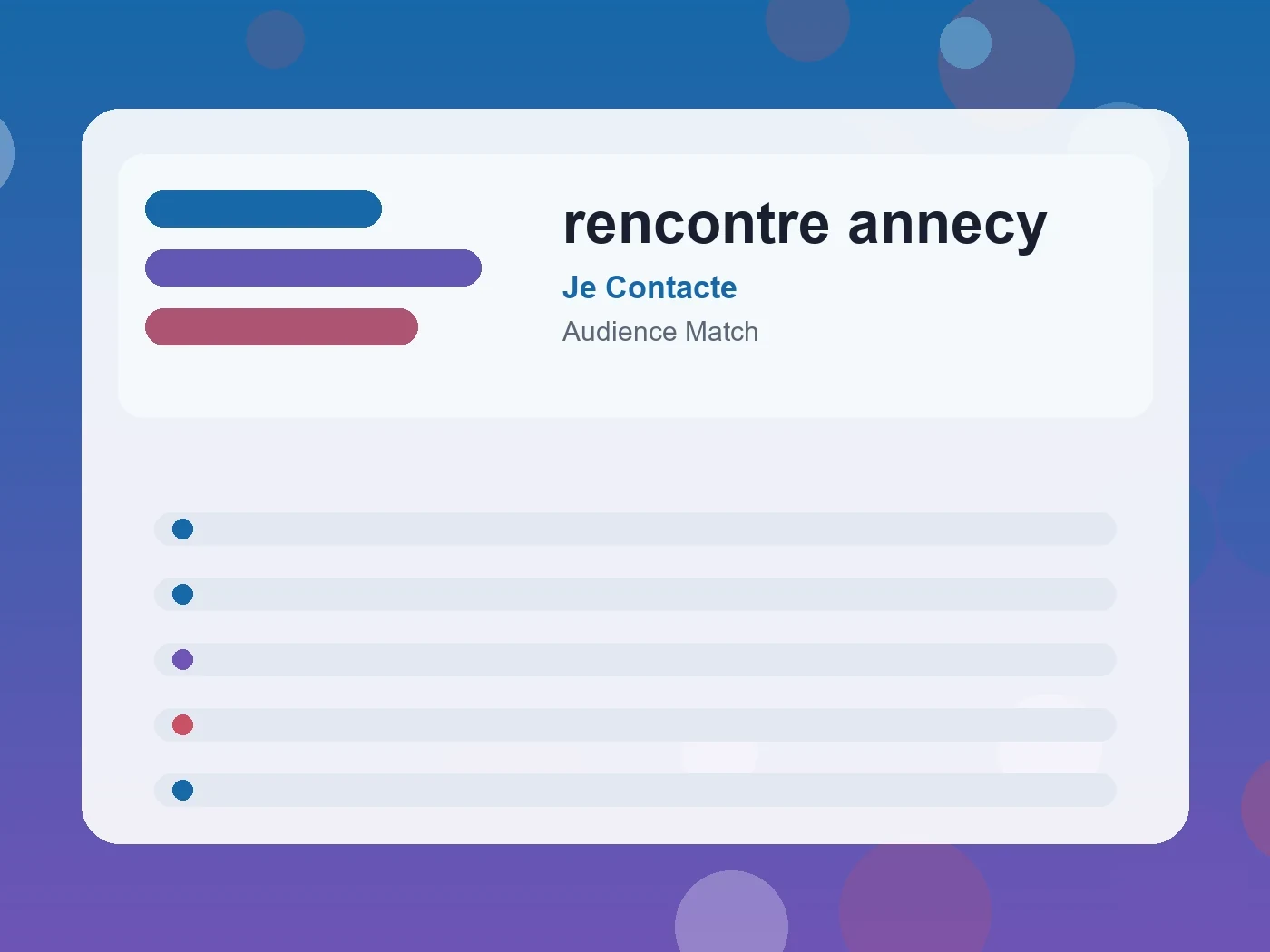 Je Contacte rencontre annecy guide visual
