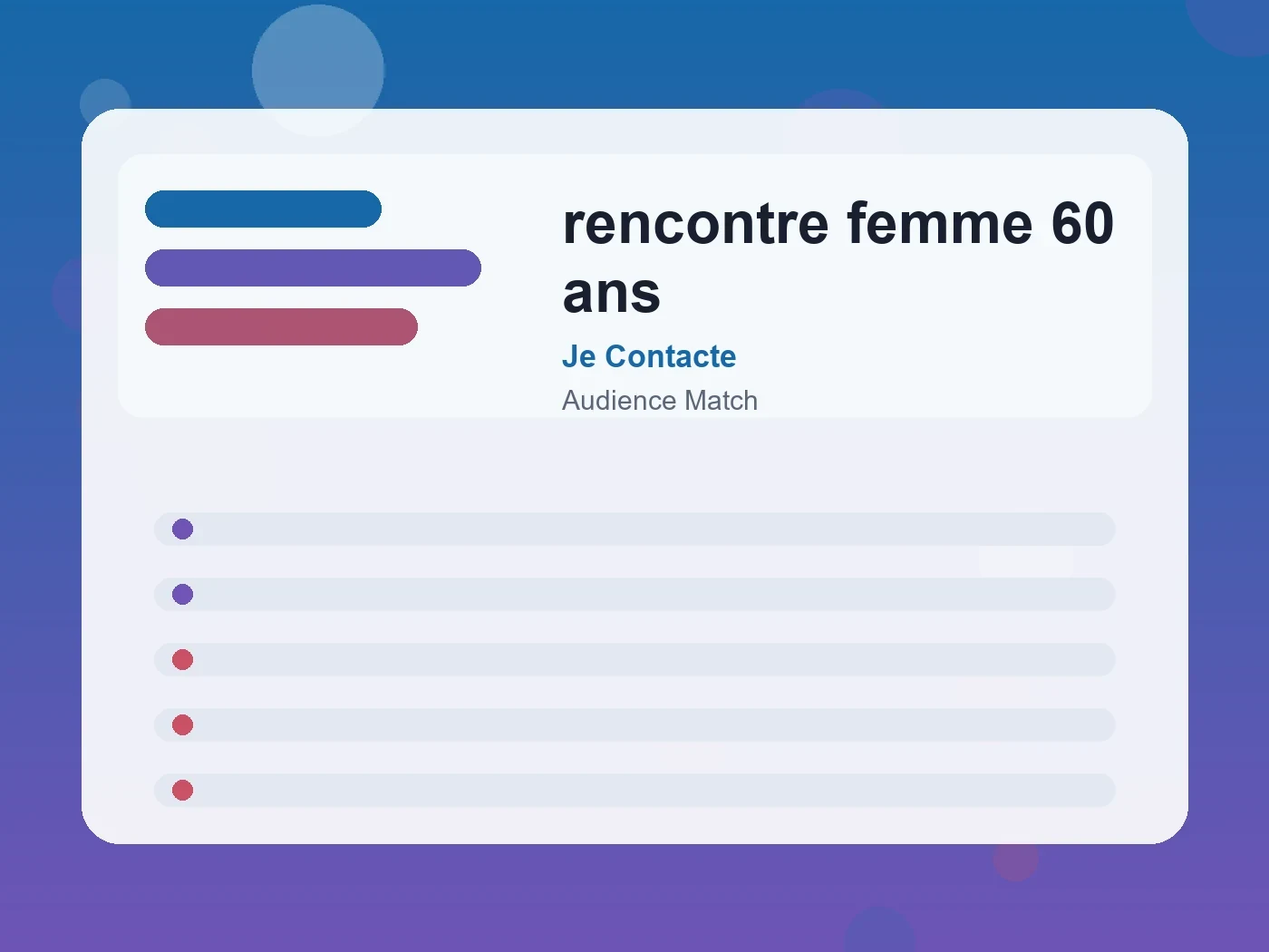 Je Contacte rencontre femme 60 ans guide visual