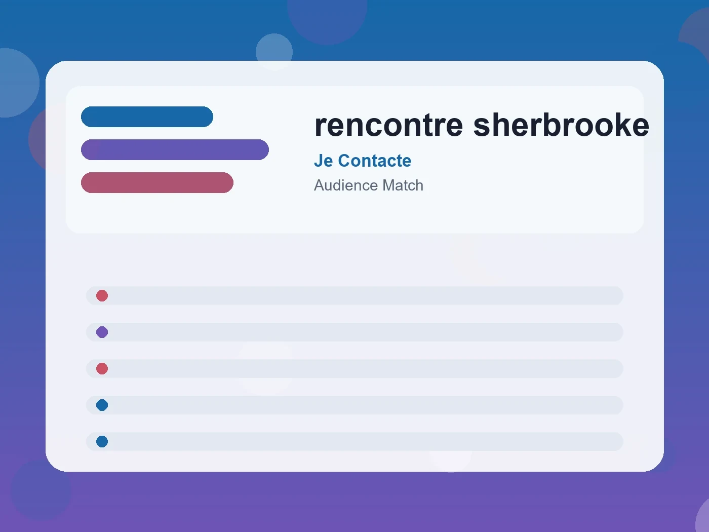 Je Contacte rencontre sherbrooke guide visual