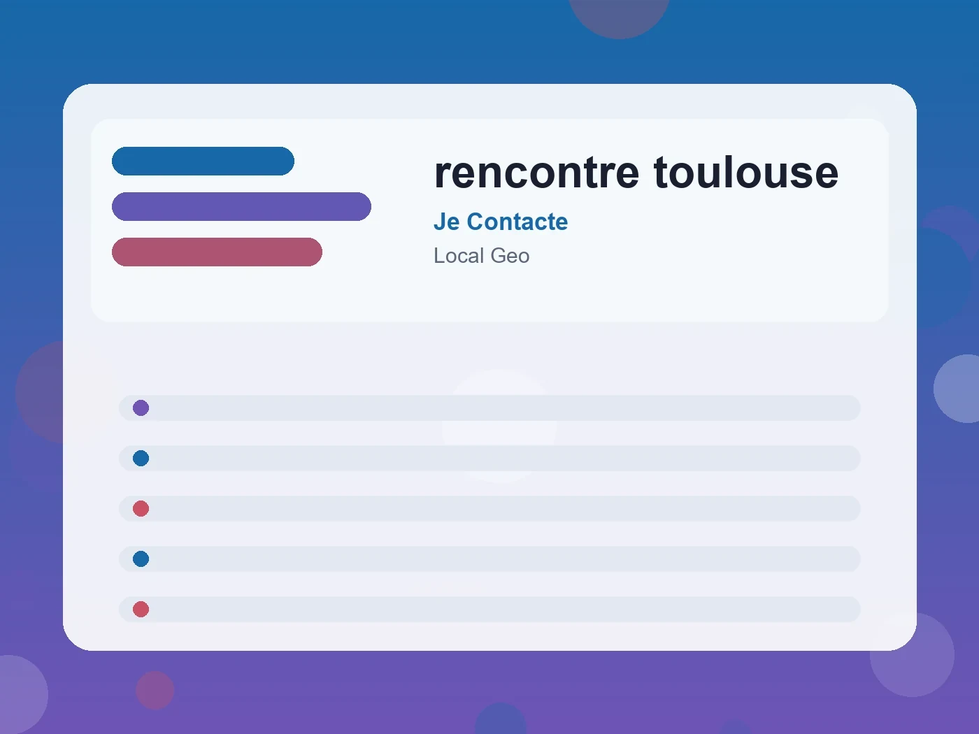 Je Contacte rencontre toulouse guide visual