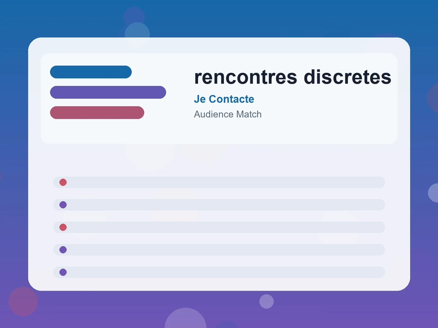 Je Contacte rencontres discretes guide visual